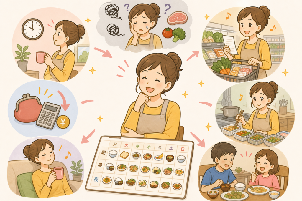 食事パターンを作ることで負担が減り、余裕が生まれている様子。